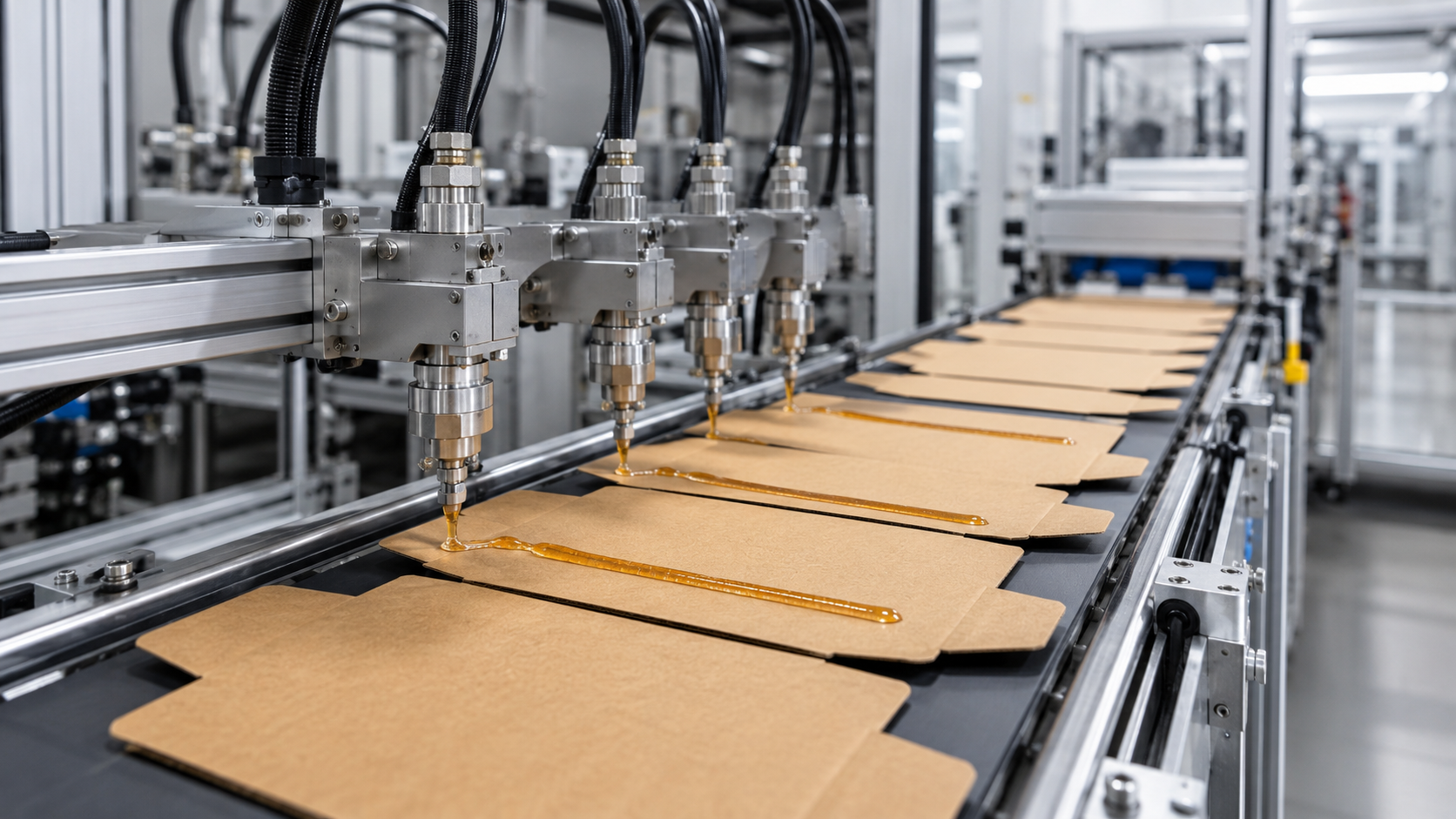 Hot Melt Glue Application on Flat Carton